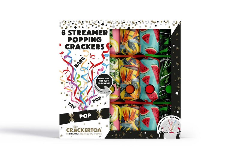 Tropical Splash Streamer Popping Christmas Crackers Pack of 6