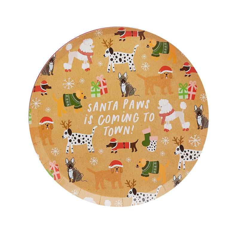 Santa Paws Eco Christmas Paper Plates Pack of 8