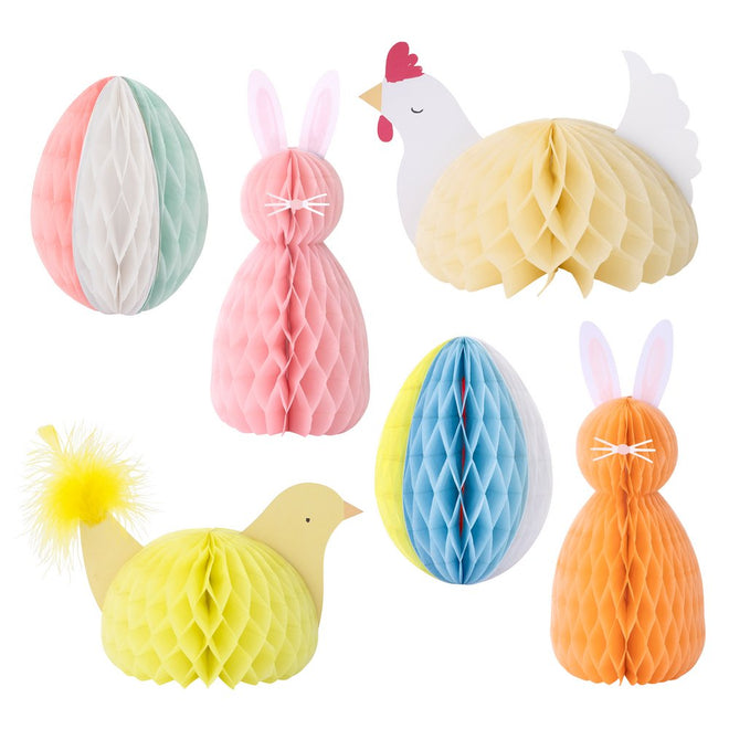 Honeycomb Spring Decorations Set of 6 in 6 Designs