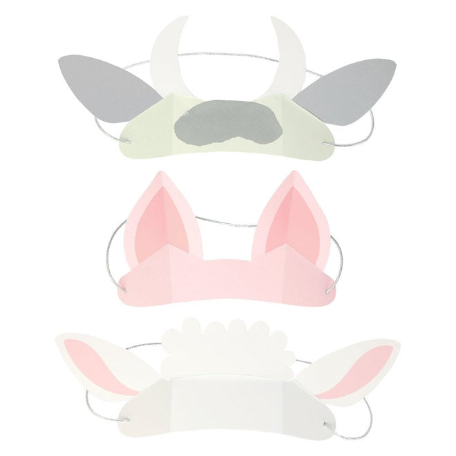 On the Farm Animal Ear Headbands Pack of 8 in 3 Designs