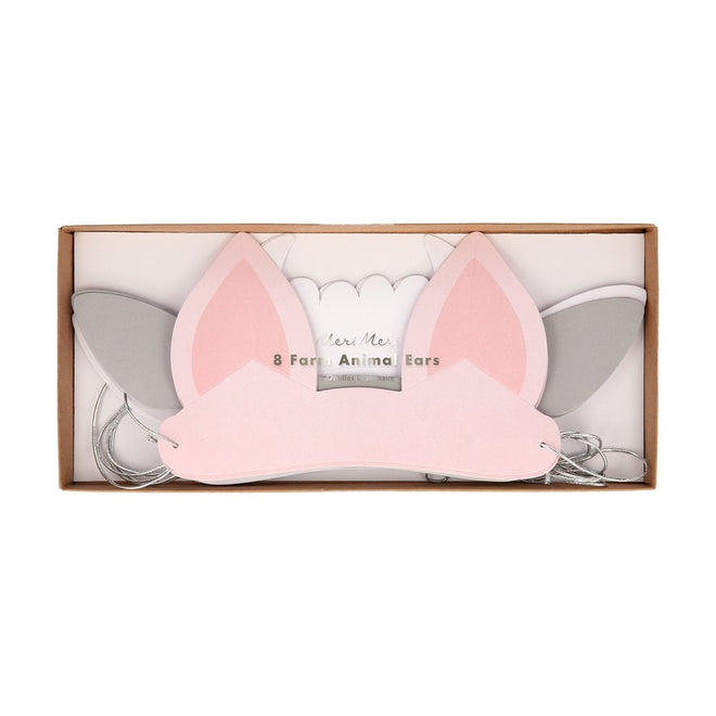 On the Farm Animal Ear Headbands Pack of 8 in 3 Designs