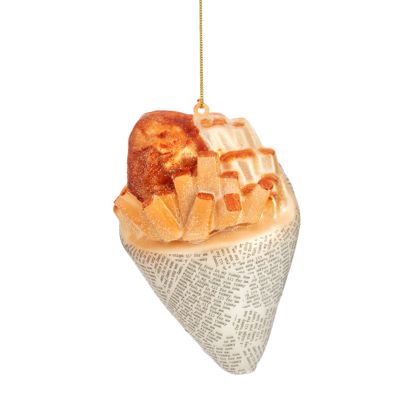 Fish & Chips Hanging Christmas Bauble