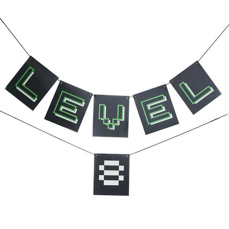 Customisable Age Black and Green Level Up Bunting 1.8 Metres