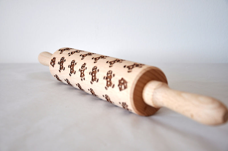 Gingerbread Men Pattern Rolling Pin