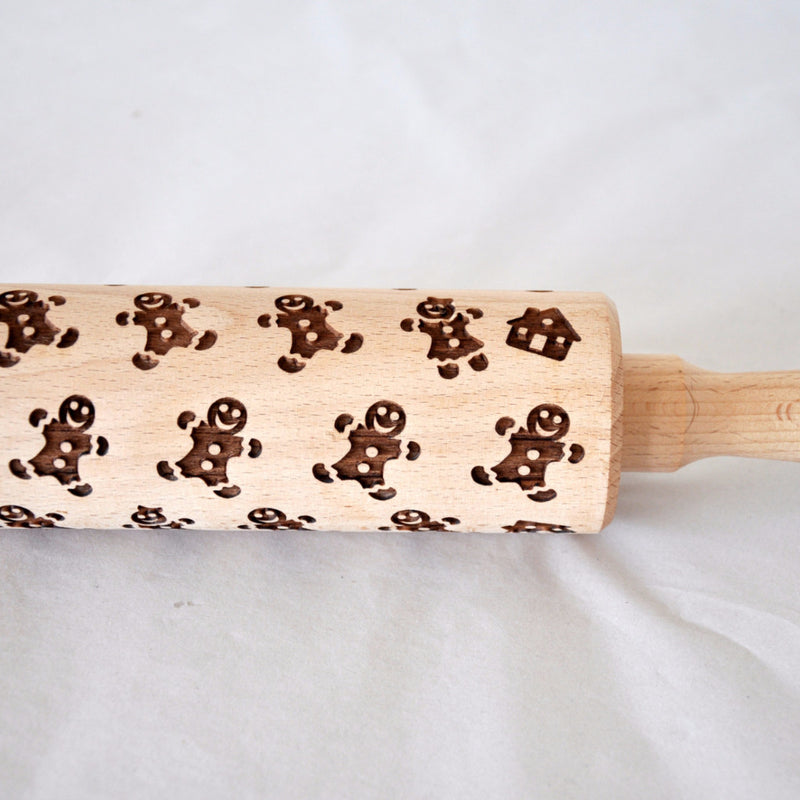 Gingerbread Men Pattern Rolling Pin