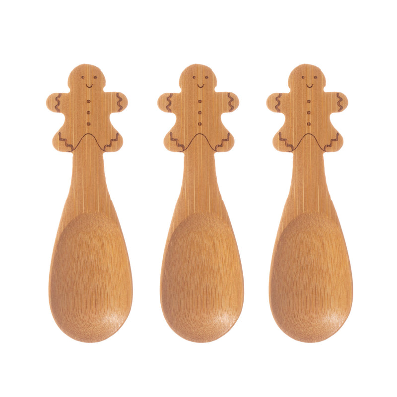 Gingerbread Bamboo Spoons - Set of 3