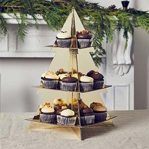 Gold Christmas Tree Treat Stand