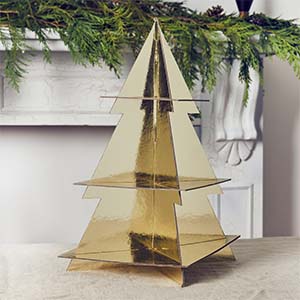 Gold Christmas Tree Treat Stand
