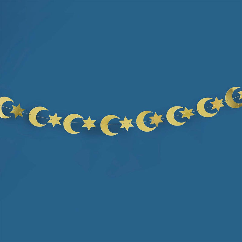 Gold Moon & Stars Bunting 4 Metres