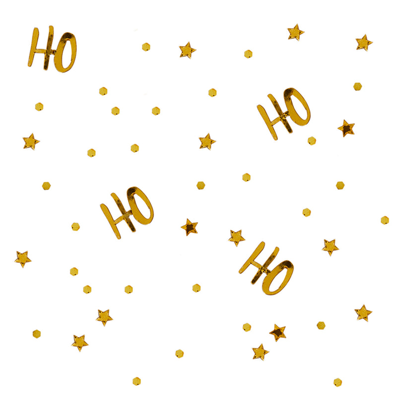 Gold Foil Star and Ho Ho Ho Christmas  Scatter Confetti