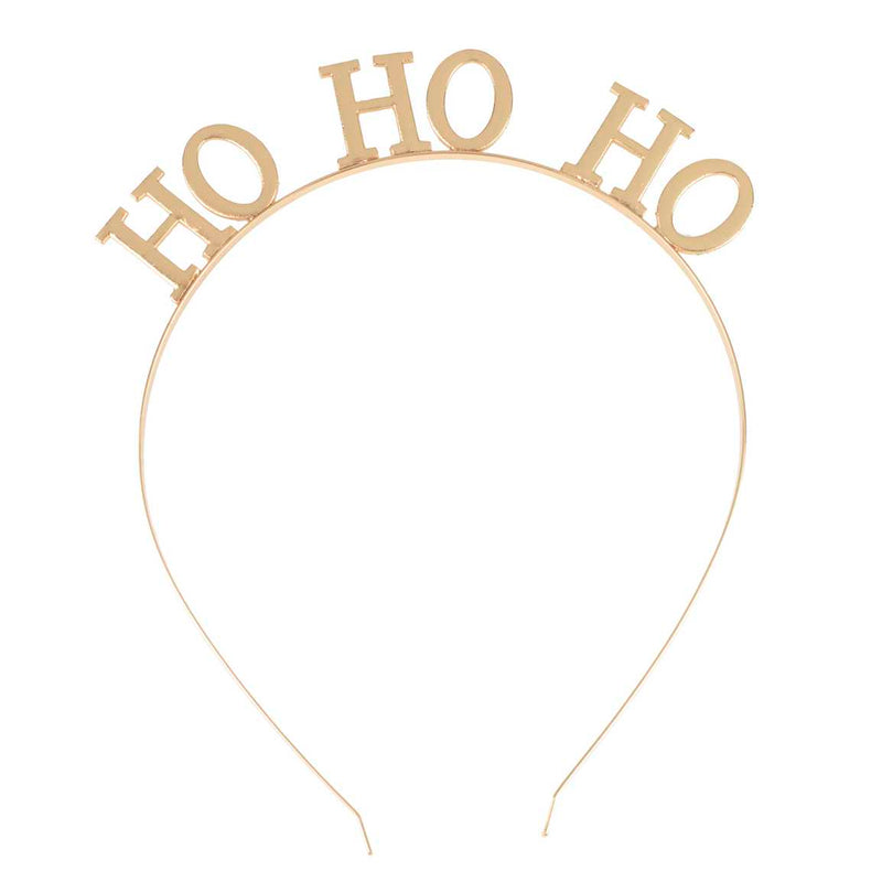 Ho Ho Ho Gold Metal Christmas Headband