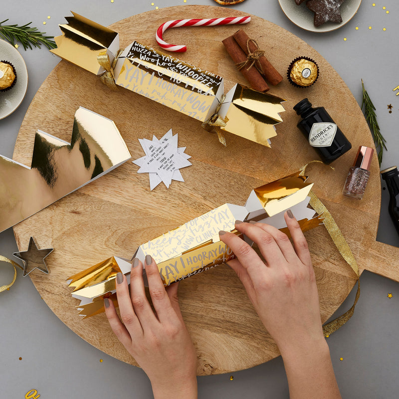 Make Your Own Gold Christmas Crackers Pack of 6