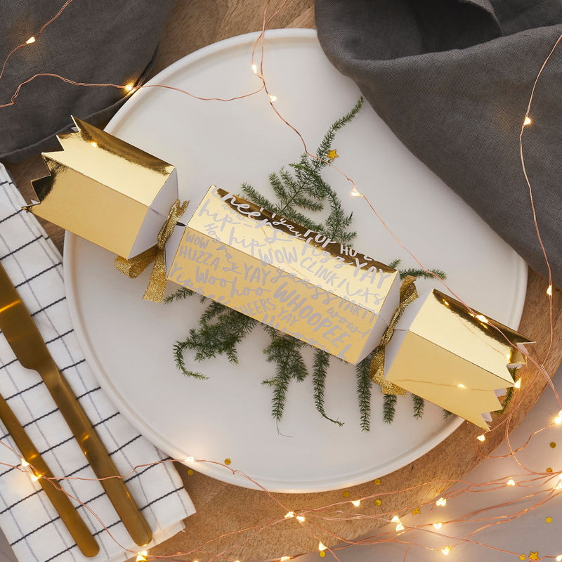 Make Your Own Gold Christmas Crackers Pack of 6