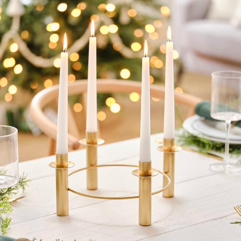 Gold Christmas Candle Centrepiece