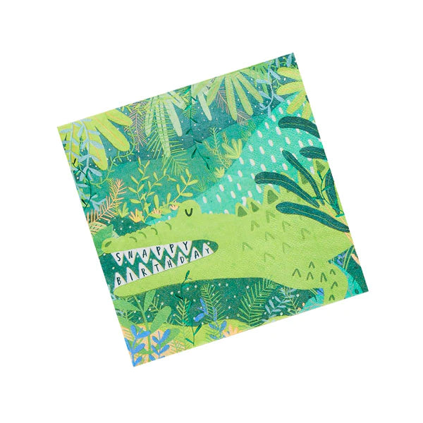 Green Tropical Crocodile  Napkins Pack of 20