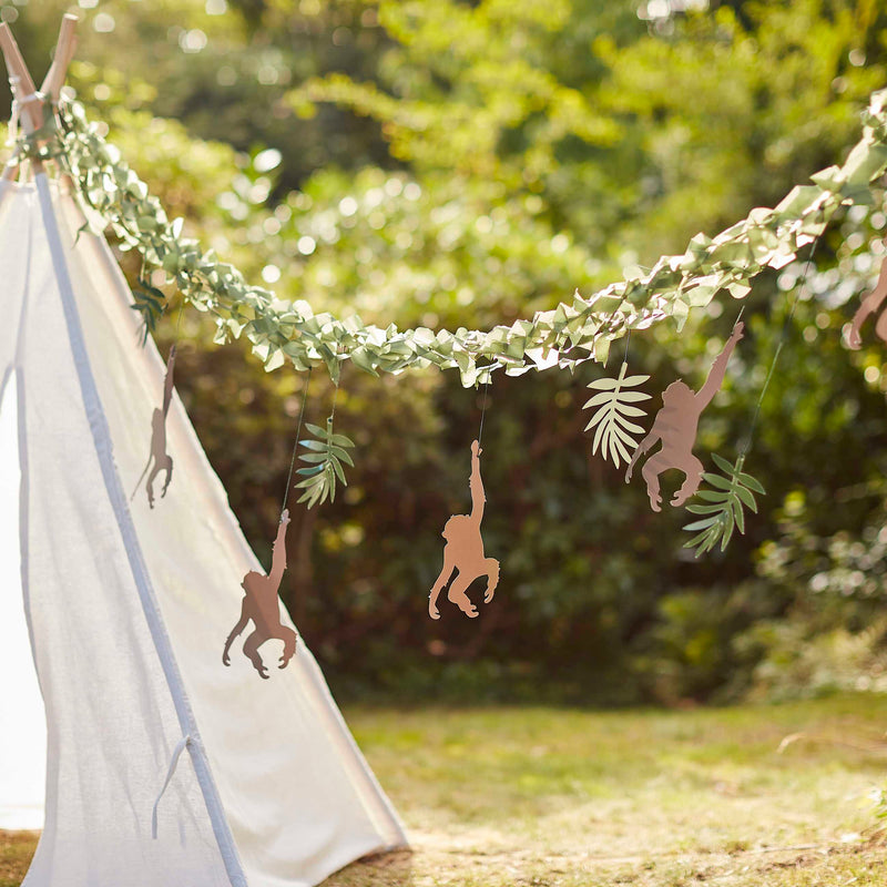 Monkey & Leaf Jungle Bunting Backdrop 4 Metres