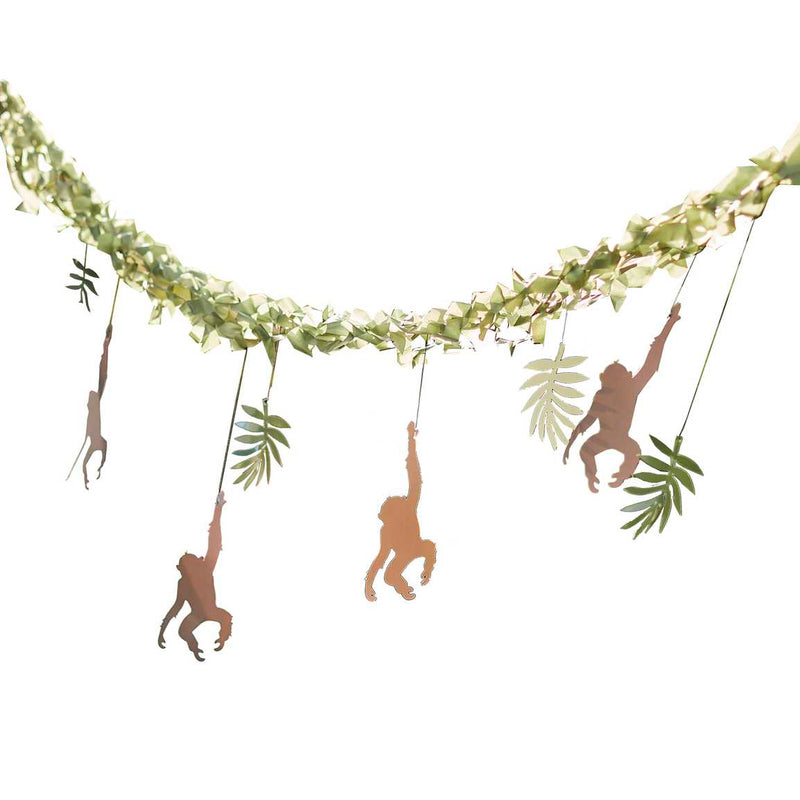 Monkey & Leaf Jungle Bunting Backdrop 4 Metres