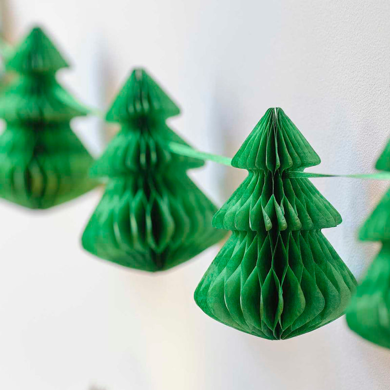 Green Honeycomb Christmas Tree Garland 2 Metres