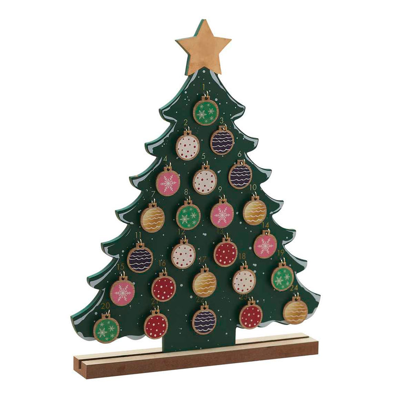 Wooden Christmas Tree Advent Calendar 46cm (H) x 36cm (W) x 5cm (D)