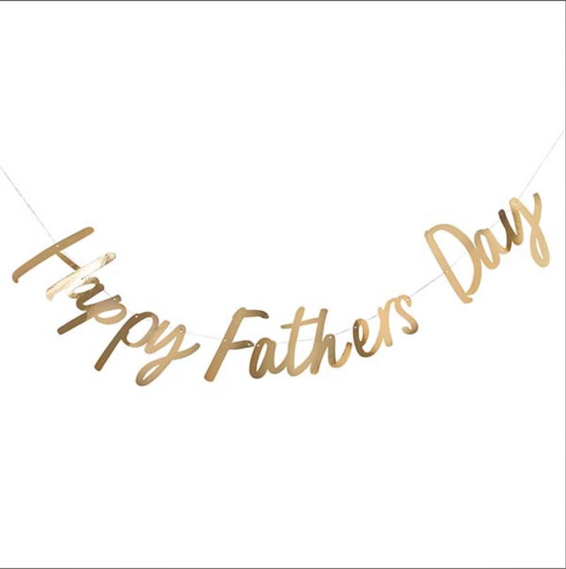 Gold Happy Fathers Day Garland 2 Metres