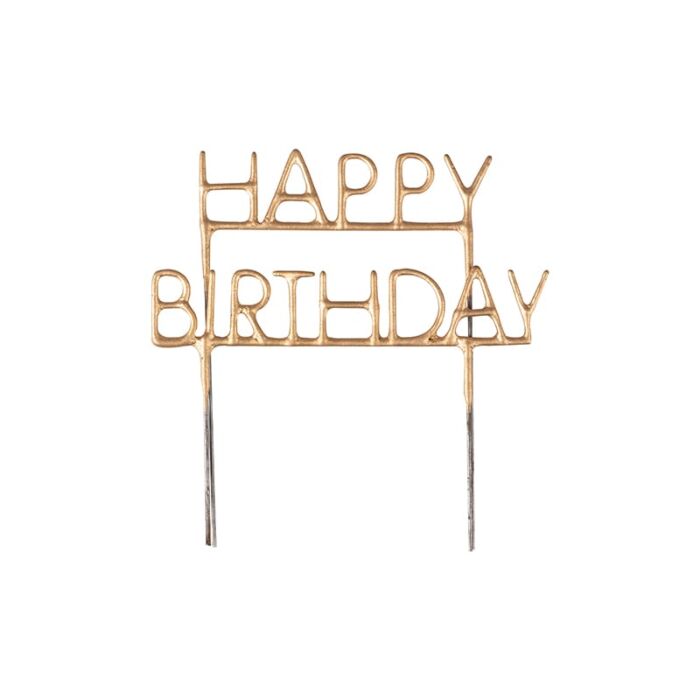 Gold Sparkler Happy Birthday Candle