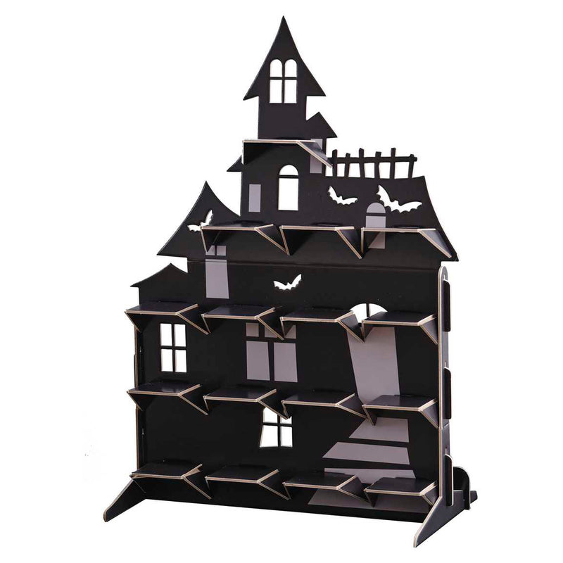 Haunted House Halloween Treat Stand 50cm (H) x 38cm (W) x 5cm (D), with 16 shelves