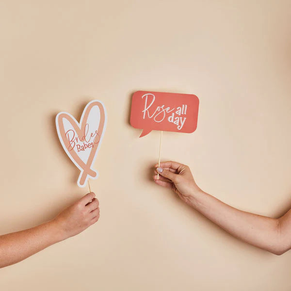 Rose Gold Hen Party Photo Booth Props Pack of 10
