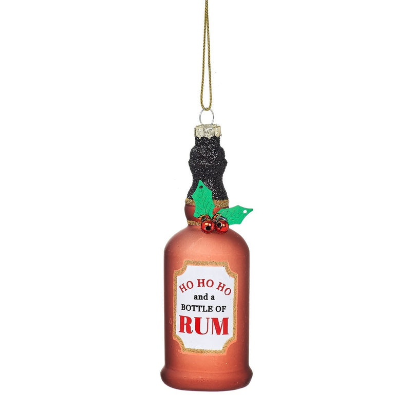 Ho Ho Ho Bottle Of Rum Shaped Bauble