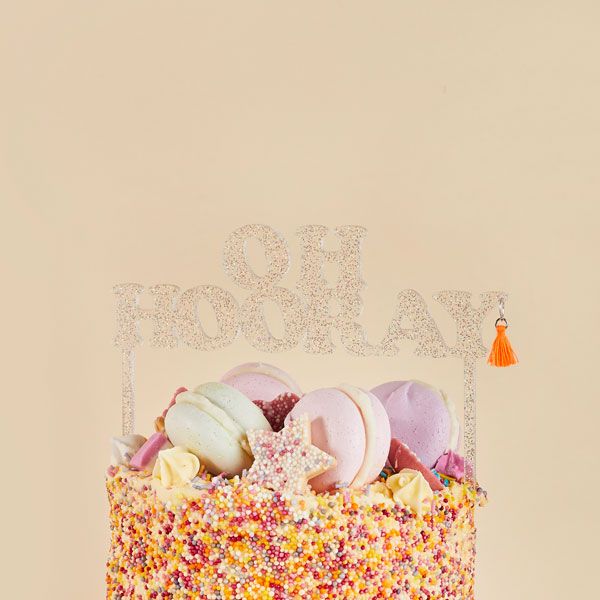 Oh Hooray Acrylic Cake Topper Pack of 1