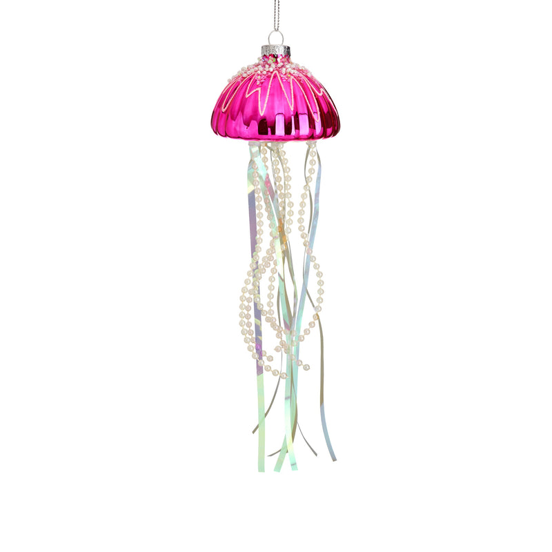 Pink Jellyfish Hanging Christmas Bauble