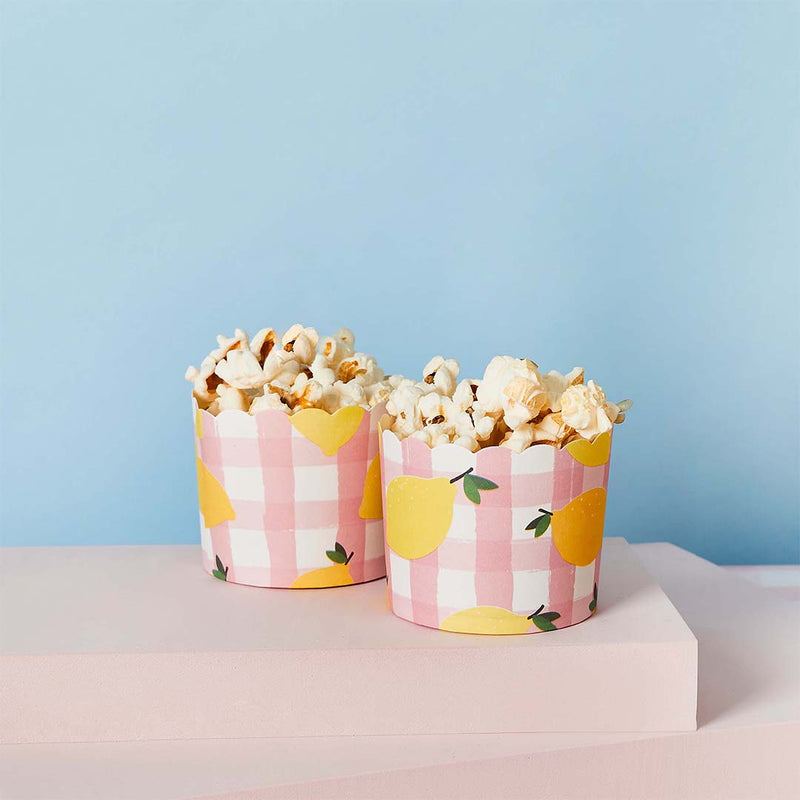 Lemon and Gingham Paper Food Cups Pack of 8