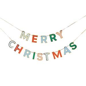 Multicoloured Merry Christmas Garland 2.5 Metres