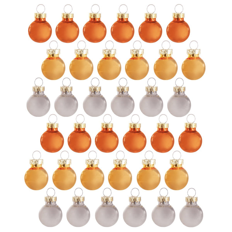 Mini Metallic Baubles - Set Of 36 Hanging Decoration Baubles
