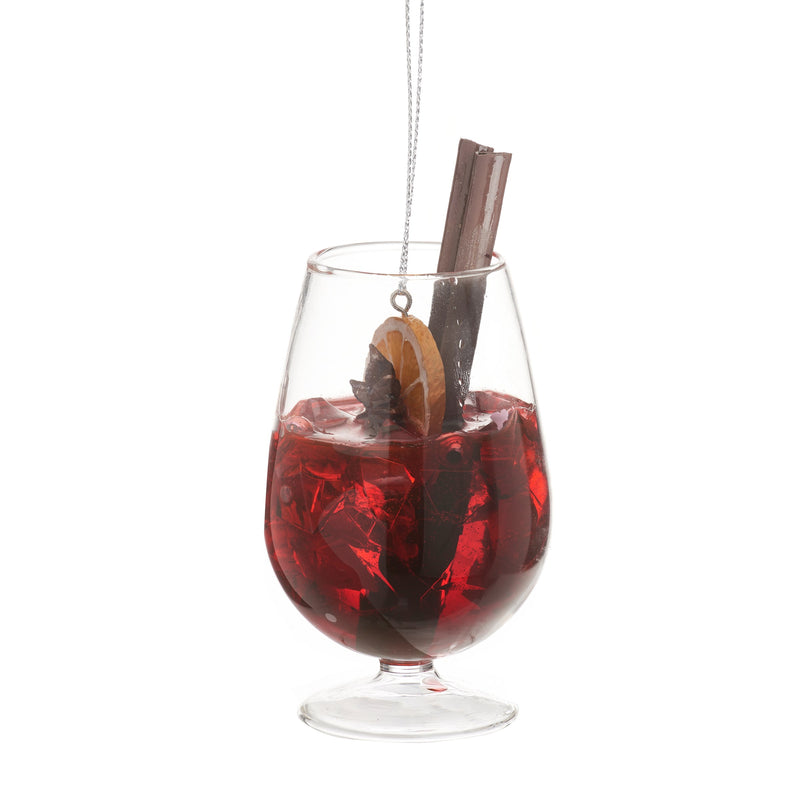 Mulled Wine Glass Shaped Christmas Hanging Bauble