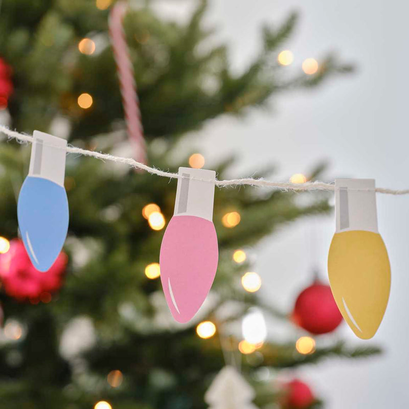 Multi-coloured Lightbulb Christmas Garland 5 Metres