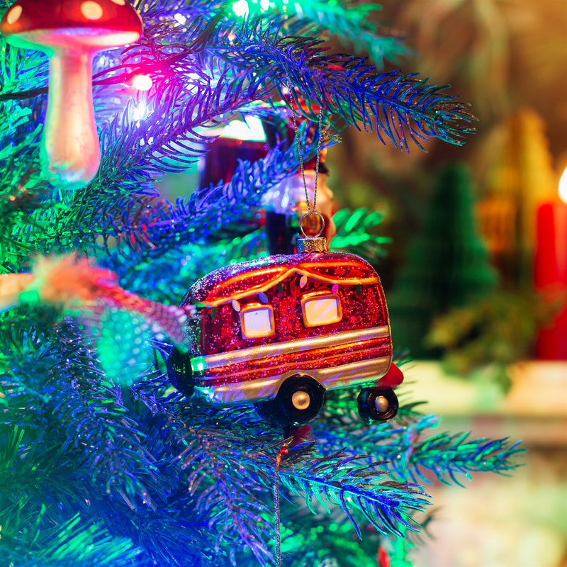 Retro Caravan Shaped Bauble Christmas Hanging Decoration