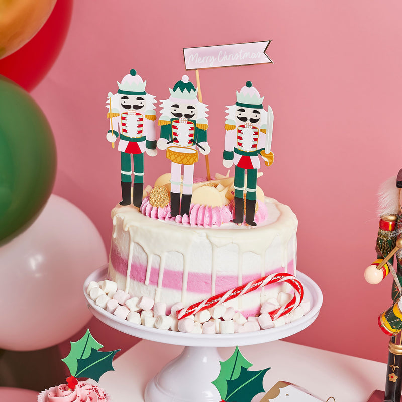 Nutcracker Christmas Cake Topper Pack of 4