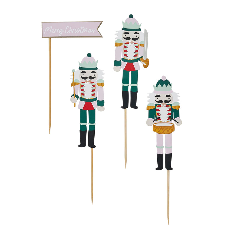 Nutcracker Christmas Cake Topper Pack of 4