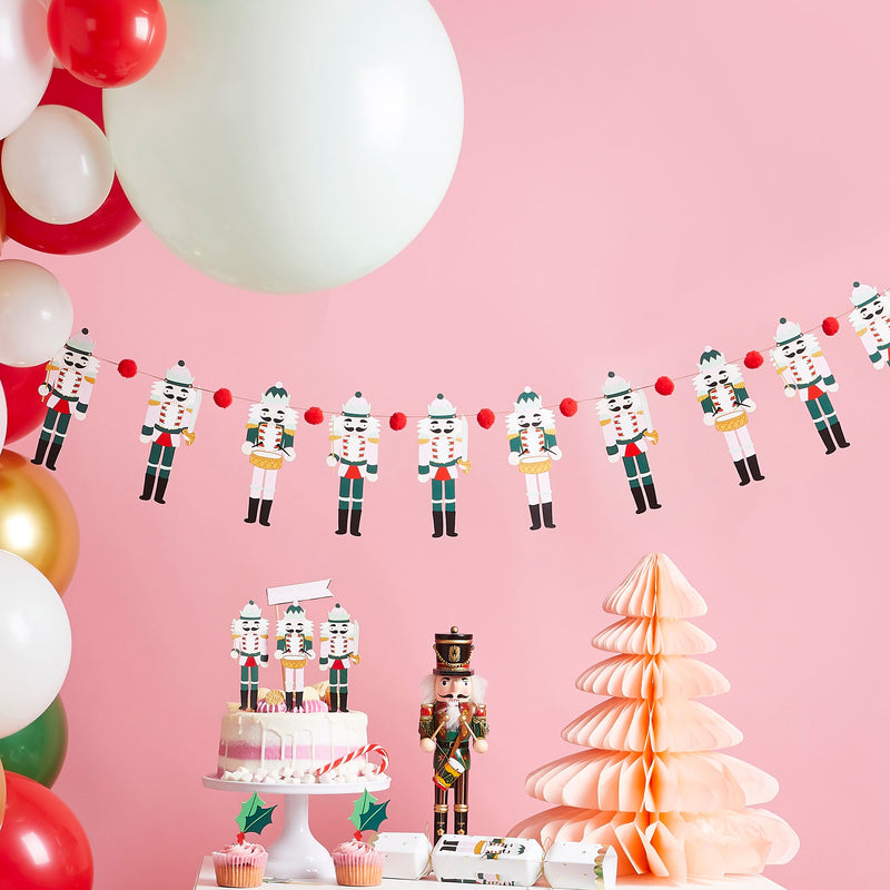 Nutcracker Pompom Christmas Garland 2 Metres