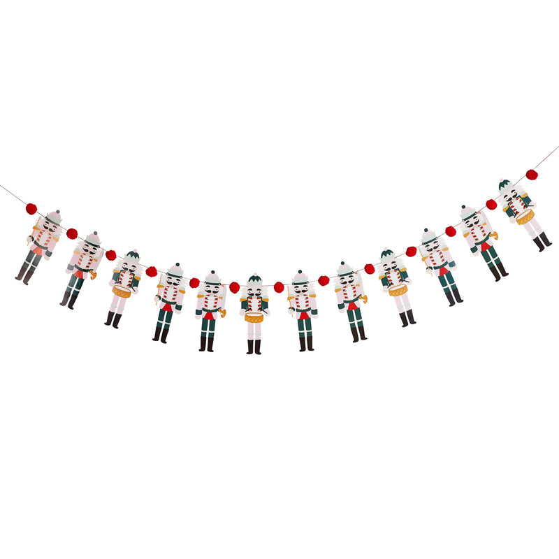Nutcracker Pompom Christmas Garland 2 Metres