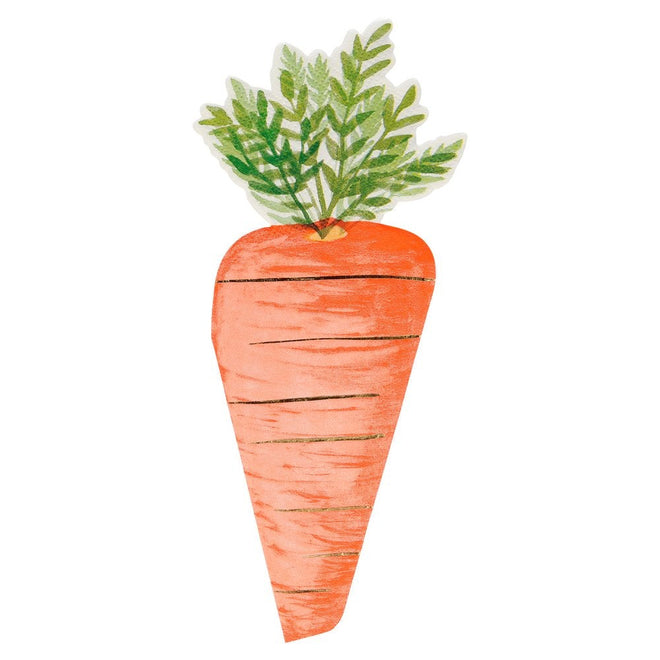 Carrot Shaped Napkins Pack of 16