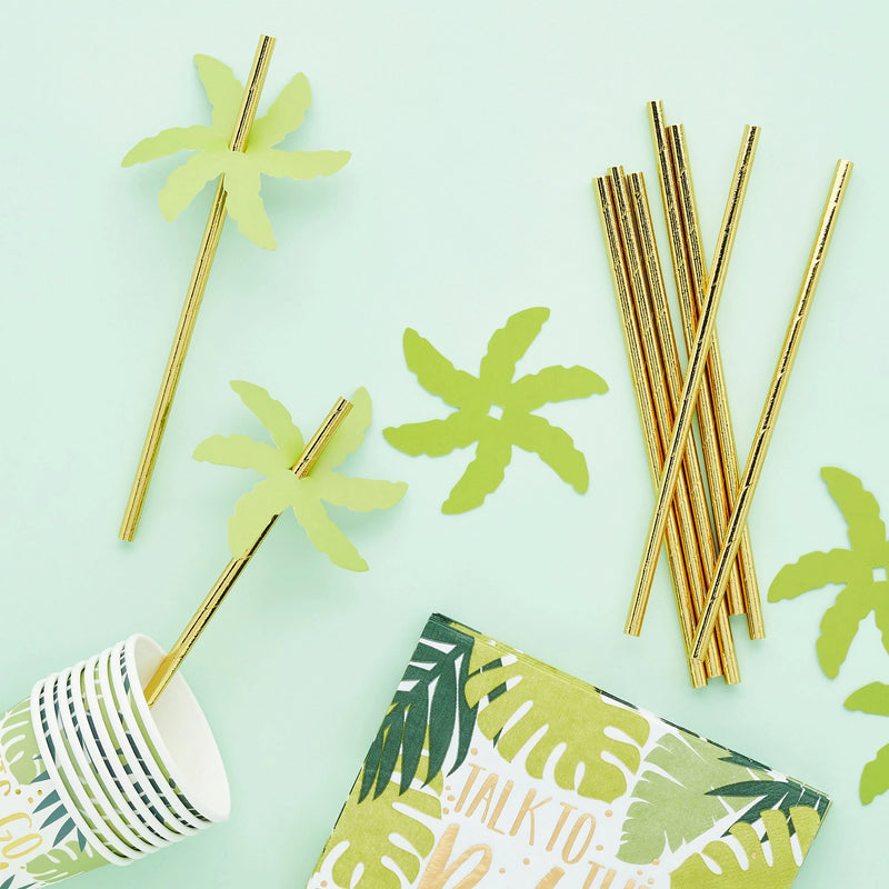 Palm Leaf Paper Straws Pack of 24