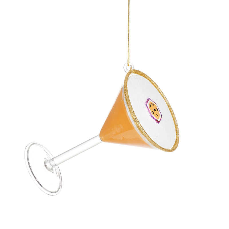 Passion Fruit Martini Glass Christmas Hanging Bauble