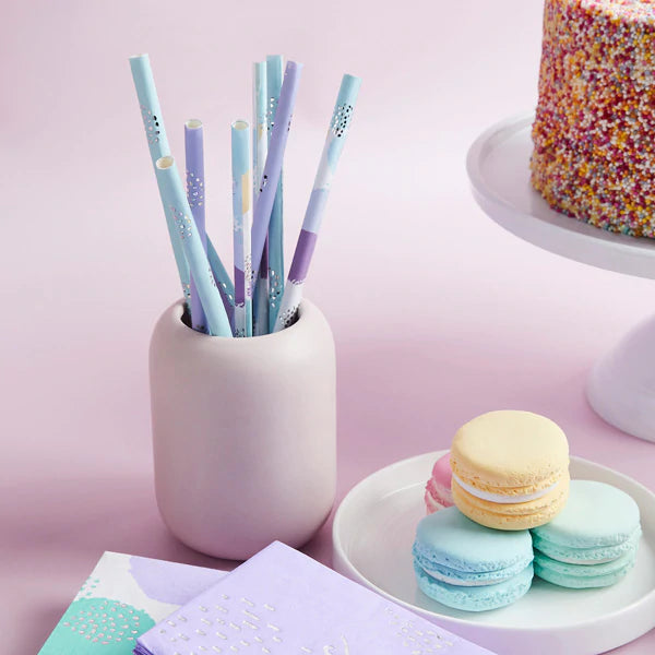 Pastel Patterned Paper Straws Pack of 20