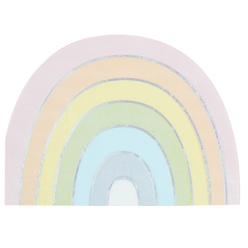 Pastel and Iridescent Rainbow Shaped Napkins Pack of 16