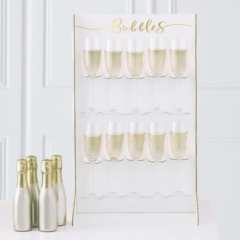 Gold and White Prosecco Wall Drinks Holder Stand 60cm