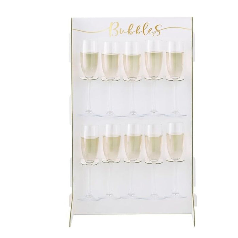 Gold and White Prosecco Wall Drinks Holder Stand 60cm