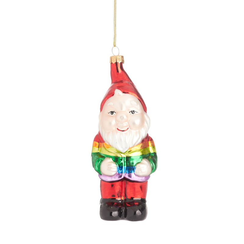 Rainbow Gnome Shaped Bauble Hanging Decoration
