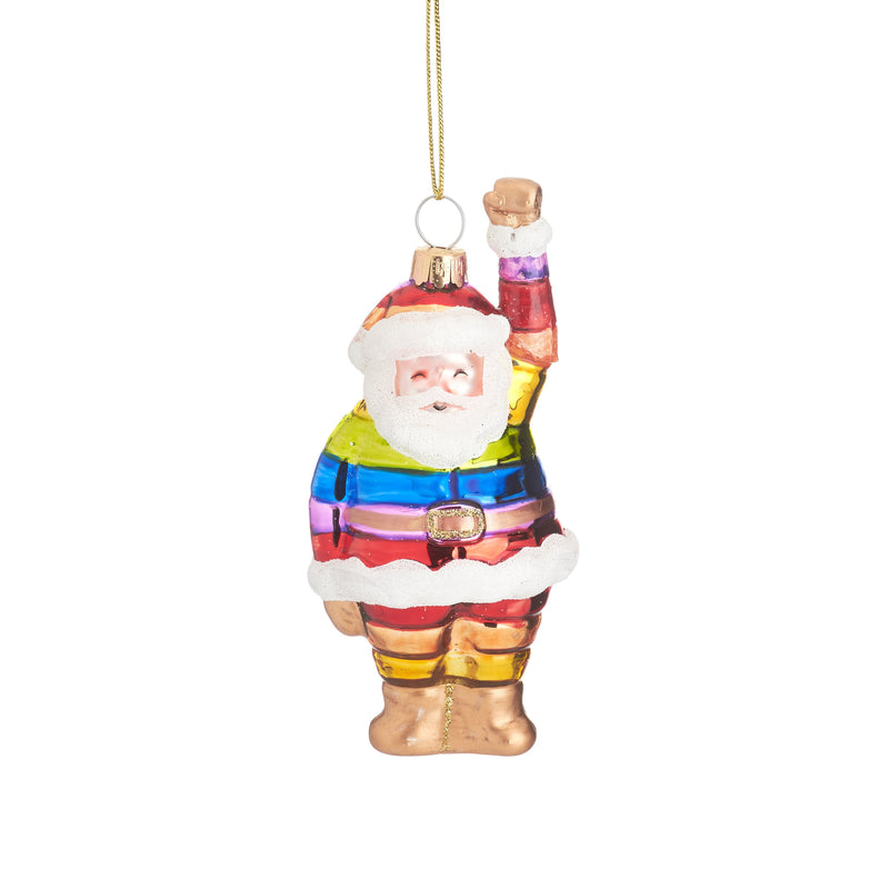 Rainbow Santa Hanging Christmas Bauble