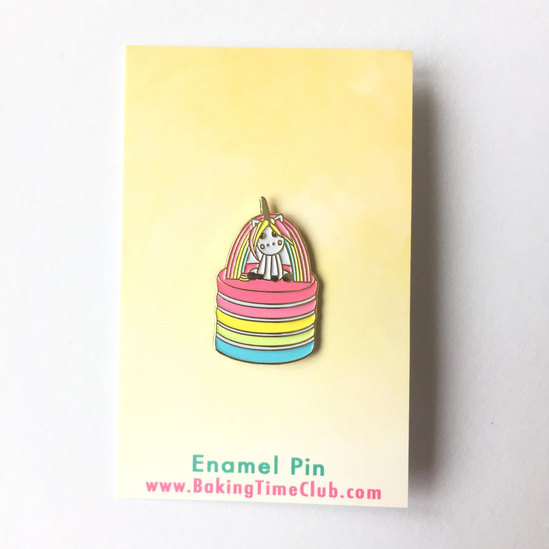 Rainbow Unicorn Cake Enamel Pin